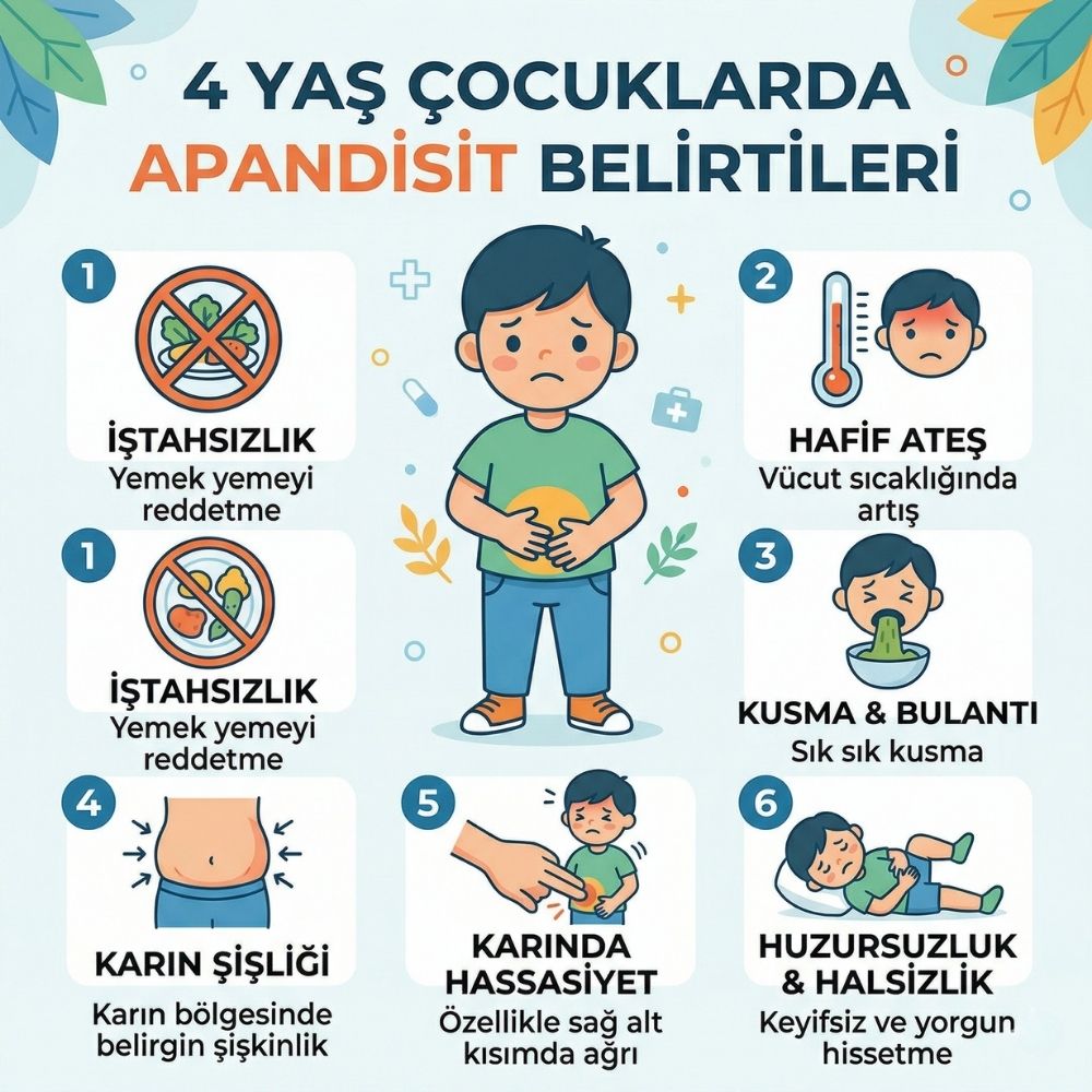 apandisit belirtileri erkek Ã§ocuk