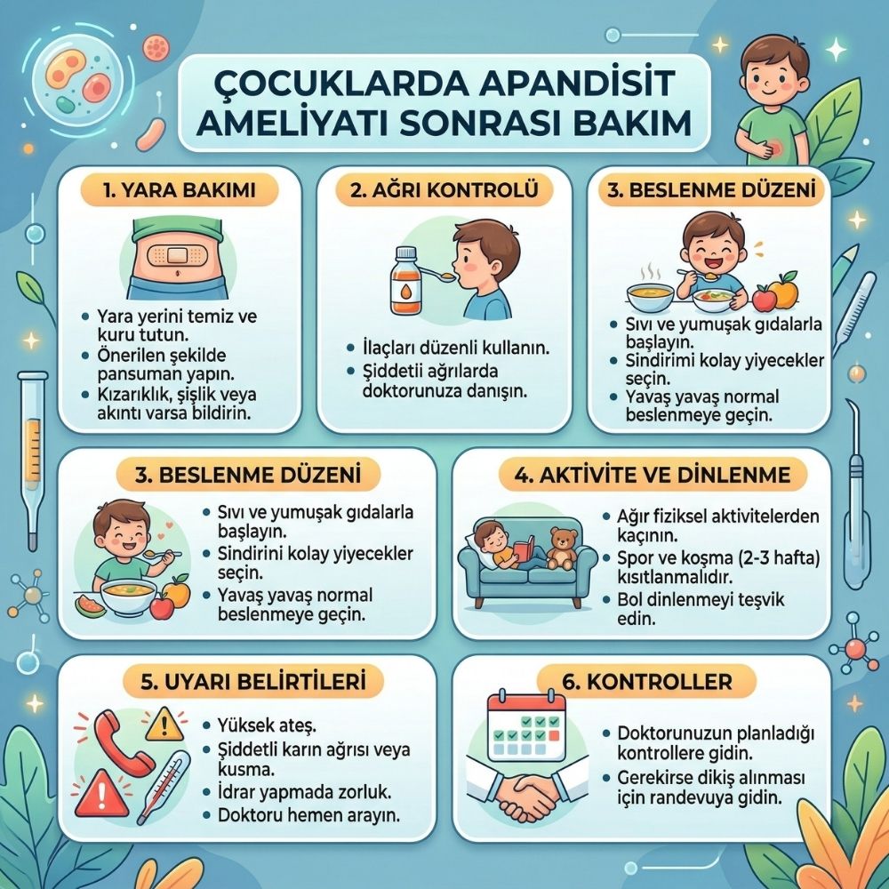 Ã§ocuklarda apandisit ameliyatÄ± sonrasÄ±