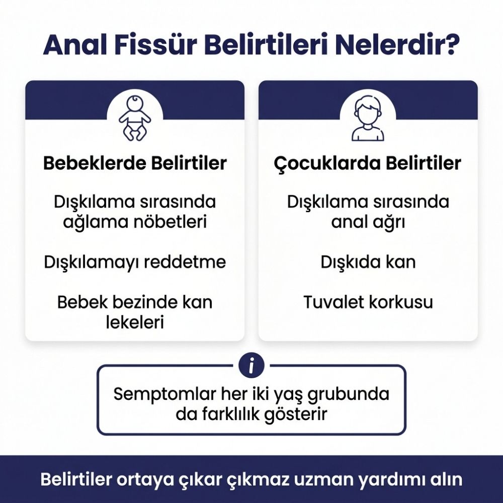 Ã§ocuklarda makat Ã§atlaÄÄ± belirtileri